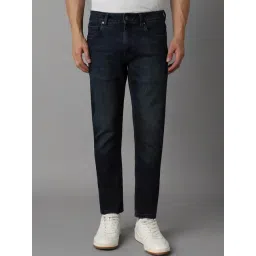 Louis Philippe Navy Cotton Regular Fit Jeans-picture-30