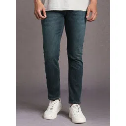 Louis Philippe Navy Cotton Regular Fit Jeans-picture-33