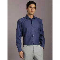 Louis Philippe Navy Cotton Regular Fit Shirt-picture-42
