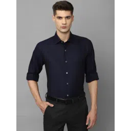 Louis Philippe Navy Cotton Regular Fit Striped Shirt-picture-44