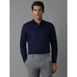 Louis Philippe Navy Cotton Regular Fit Texture Shirt-picture-24
