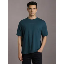 Louis Philippe Navy Cotton Relaxed Fit T-Shirt-picture-12