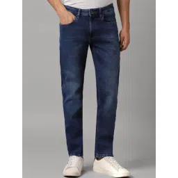 Louis Philippe Navy Cotton Slim Fit Jeans-picture-39