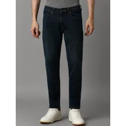 Louis Philippe Navy Cotton Slim Fit Jeans-picture-28