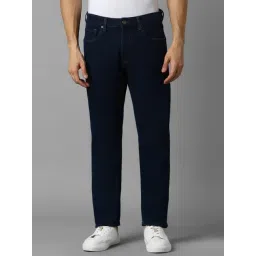 Louis Philippe Navy Cotton Slim Fit Jeans-picture-33