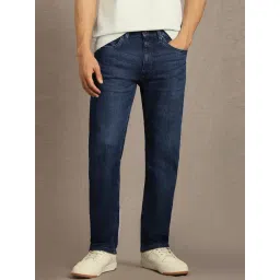 Louis Philippe Navy Cotton Slim Fit Jeans-picture-37