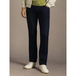 Louis Philippe Navy Cotton Slim Fit Jeans-picture-41