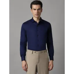 Louis Philippe Navy Cotton Slim Fit Shirt-picture-23