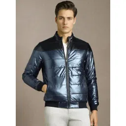 Louis Philippe Navy Regular Fit Quilted Jacket-picture-10