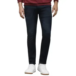 Louis Philippe Navy Regular fit Solid Jeans-picture-21