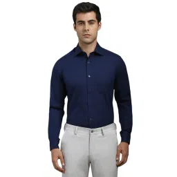 Louis Philippe Navy Regular Fit Solid Shirt-picture-28