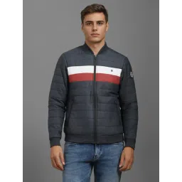 Louis Philippe Navy Regular Fit Striped Jacket-picture-13