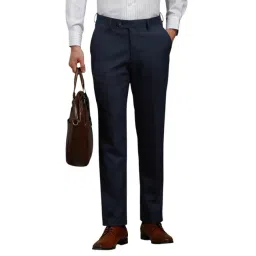 Louis Philippe Navy Regular Fit Trousers-picture-38