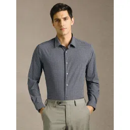 Louis Philippe Navy Slim Fit Printed Shirt-picture-29