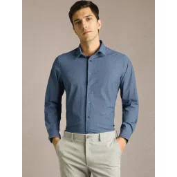 Louis Philippe Navy Slim Fit Printed Shirt-picture-31