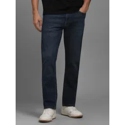 Louis Philippe Navy Slim Fit Solid Jeans-picture-47