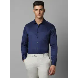 Louis Philippe Navy Slim Fit Texture Shirt-picture-38