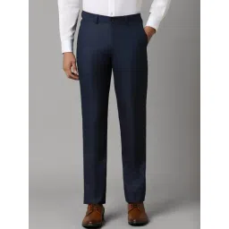 Louis Philippe Navy Slim Fit Texture Trousers-picture-32
