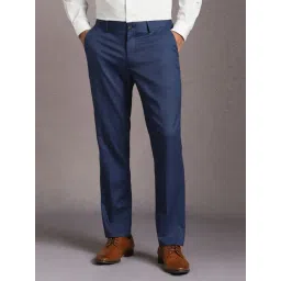 Louis Philippe Navy Slim Fit Trousers-picture-17