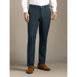 Louis Philippe Navy Slim Fit Trousers-picture-45