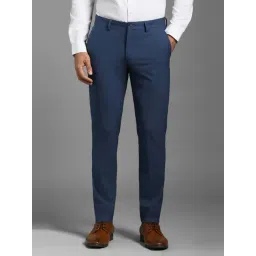 Louis Philippe Navy Slim Fit Trousers-picture-38