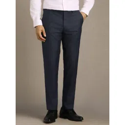 Louis Philippe Navy Slim Fit Trousers-picture-30