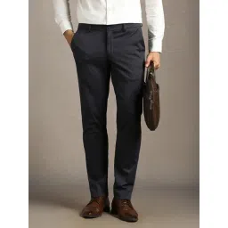 Louis Philippe Navy Slim Fit Trousers-picture-29