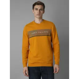 Louis Philippe Orange Cotton Regular Fit Printed Sweatshirt-picture-17