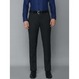 Louis Philippe Permapress Black Slim Fit Trousers-picture-17