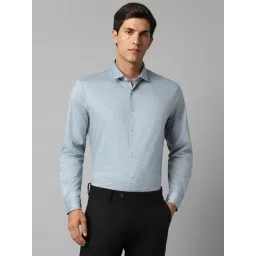 Louis Philippe Permapress Blue Cotton Slim Fit Printed Shirt-picture-15