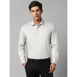 Louis Philippe Permapress Grey Cotton Slim Fit Shirt-picture-16