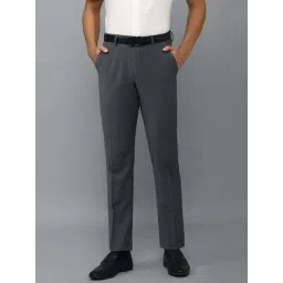 Louis Philippe Permapress Grey Slim Fit Texture Trousers-picture-13