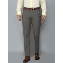 Louis Philippe Permapress Grey Slim Fit Trousers-picture-16