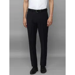 Louis Philippe Permapress Navy Slim Fit Checks Trousers-picture-17