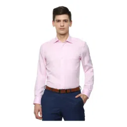 Louis Philippe Permapress Pink Cotton Regular Fit Shirt-picture-29