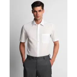 Louis Philippe Permapress White Cotton Regular Fit Shirt-picture-12