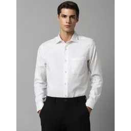 Louis Philippe Permapress White Cotton Regular Fit Texture Shirt-picture-13