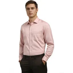 Louis Philippe Pink Cotton Regular Fit Shirt image 3