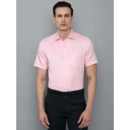 Louis Philippe Pink Cotton Regular Fit Texture Shirt-picture-12