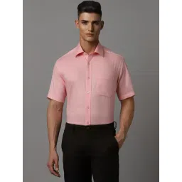 Louis Philippe Pink Cotton Regular Fit Texture Shirt-picture-32