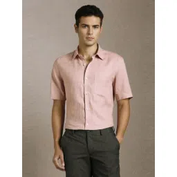 Louis Philippe Pink Linen Regular Fit Shirt-picture-37