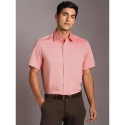 Louis Philippe Pink Regular Fit Solid Formal Shirt-picture-42