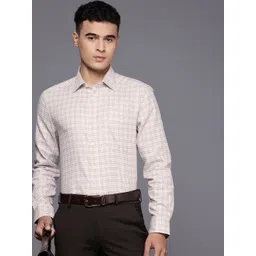 Louis Philippe Pure Cotton Classic Fit Checked Formal Shirt-picture-34