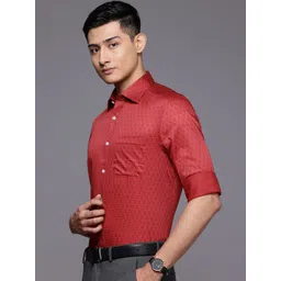 Louis Philippe Pure Cotton Classic Fit Ethnic Motifs Printed Formal Shirt-picture-34