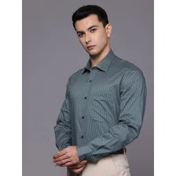 Louis Philippe Pure Cotton Classic Geometric Printed Formal Shirt-picture-11