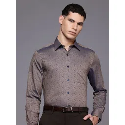 Louis Philippe Pure Cotton Floral Self Design Classic Fit Formal Shirt-picture-26