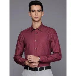 Louis Philippe Pure Cotton Self Design Classic Fit Textured Formal Shirt-picture-36