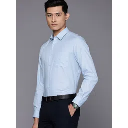 Louis Philippe Pure Cotton Self Design Classic Fit Textured Formal Shirt-picture-31