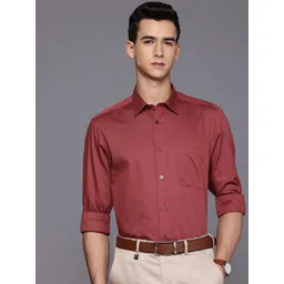 Louis Philippe Pure Cotton Self Design Classic Fit Textured Formal Shirt-picture-33