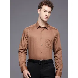 Louis Philippe Pure Cotton Self Design Classic Fit Textured Formal Shirt-picture-40